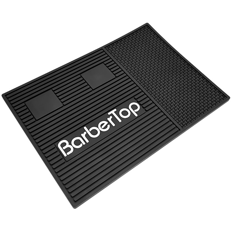 Heat Resistant BarberTop Silicone Mat for Tools, 2 Clipper Magnets, Black, 35.4 x 25.3cm - Image 2