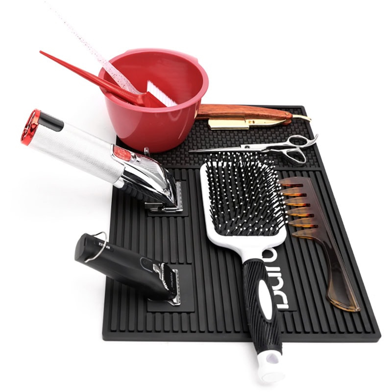 Heat Resistant BarberTop Silicone Mat for Tools, 2 Clipper Magnets, Black, 35.4 x 25.3cm - Image 7