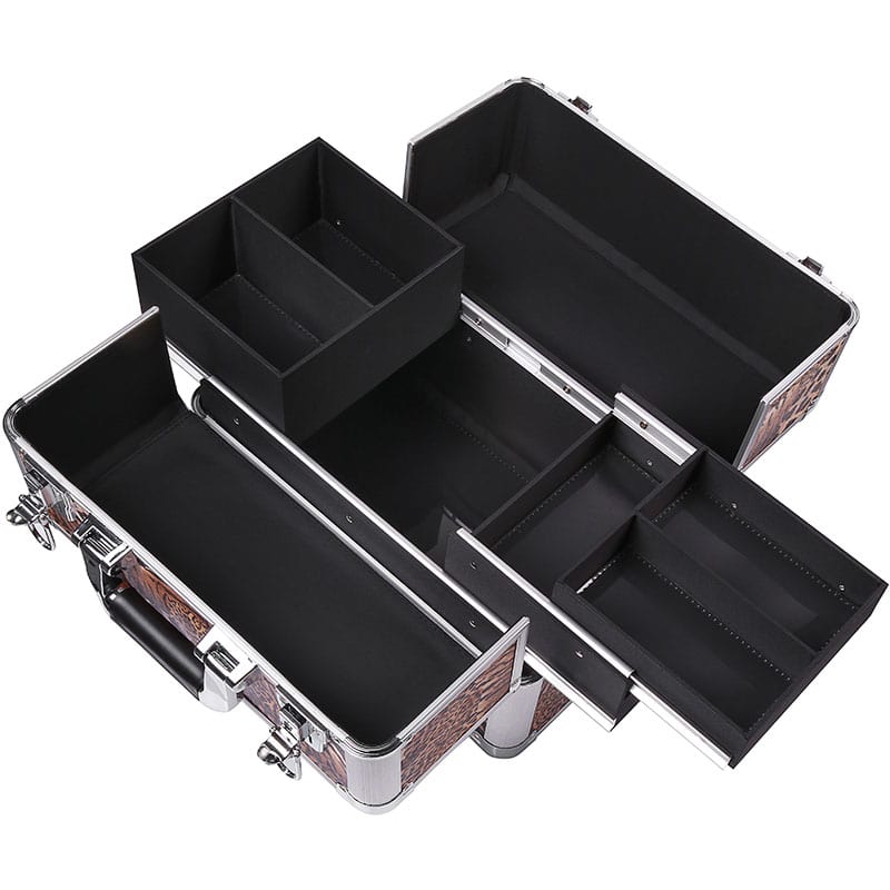 Beauty Aluminium Make-Up Case, Animal Print, 1 Part, Empty - Image 3