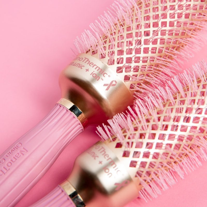 Olivia Garden NanoThermic Ceramic & Ion Breast Cancer Awareness Gold & Pink Brush Collection - Image 8