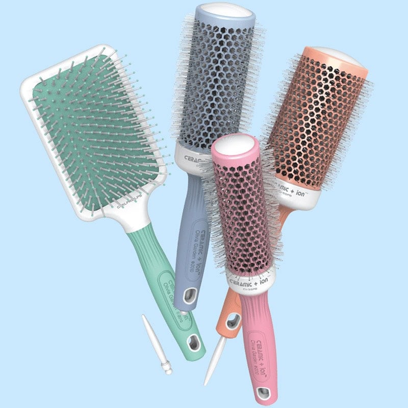 Olivia Garden Ceramic & Ion Thermal Pastels Brush Set: 4 Brushes - Image 2