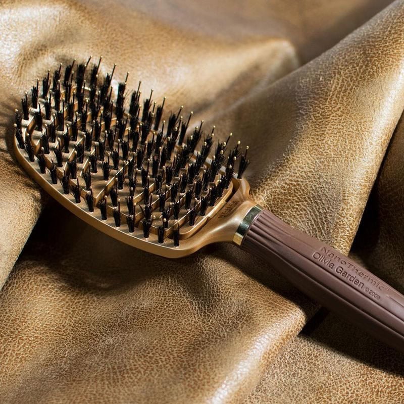 Olivia Garden NanoThermic Ceramic & Ion Flex Paddle Brush Display: 12 Brushes & Stand - Image 8