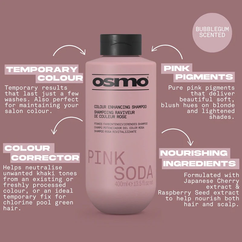 OSMO Pink Soda Colour Enhancing Shampoo - Image 4