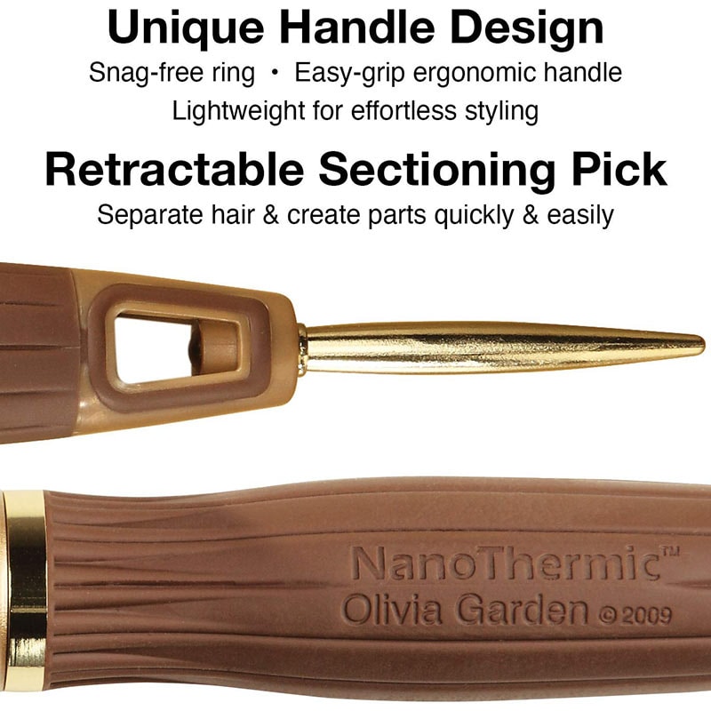 Olivia Garden NanoThermic Ceramic & Ion Vent, Styler & Paddle Brush Display: 12 Brushes & Stand - Image 8